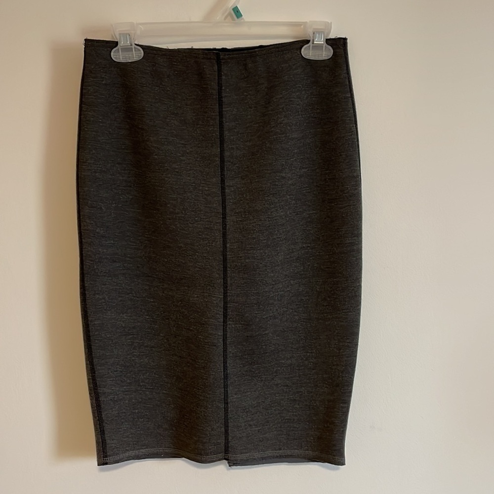 NWT Ann Taylor Pencil Skirt 0 Gray Career Stretch Minimal Contemporary Comfort